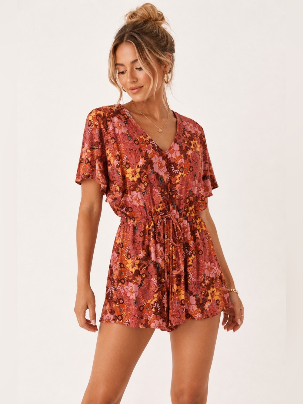 NWOT Ivy Floral Romper Jumpsuit Size M